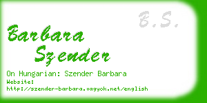 barbara szender business card